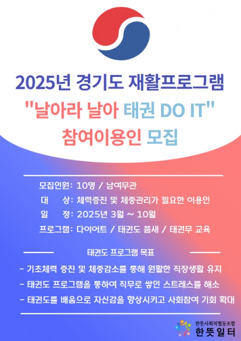 2025년 경기도재활프로그램 시행 및 참여자 모집 안내